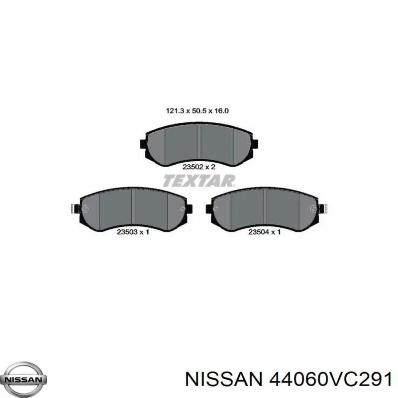 44060VC291 Nissan/Infiniti Колодки тормозные дисковые комплект