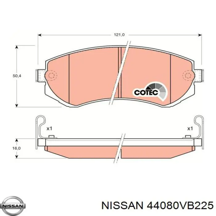 Комплект пружинок крепления дисковых колодок задних на Nissan Patrol Y61