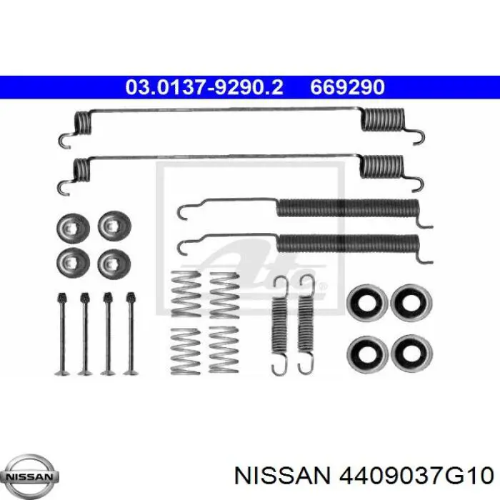 4409037G10 Nissan ремкомплект тормозных колодок