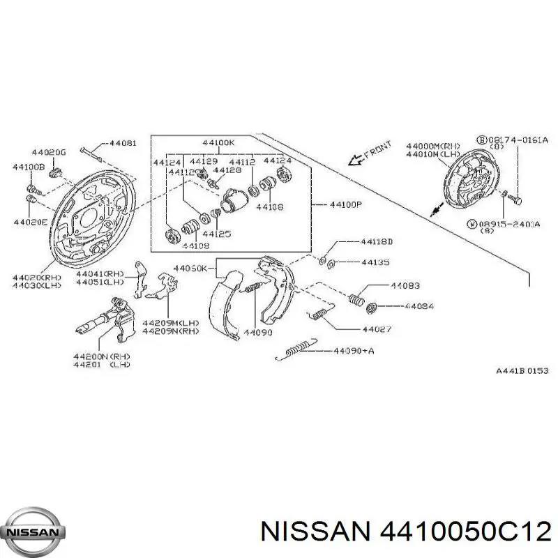 4410050C12 Nissan цилиндр тормозной колесный рабочий задний