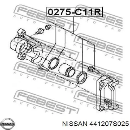 Ремкомплект суппорта тормозного заднего Nissan 441207S025