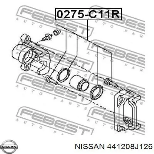 441208J126 Nissan ремкомплект суппорта тормозного заднего