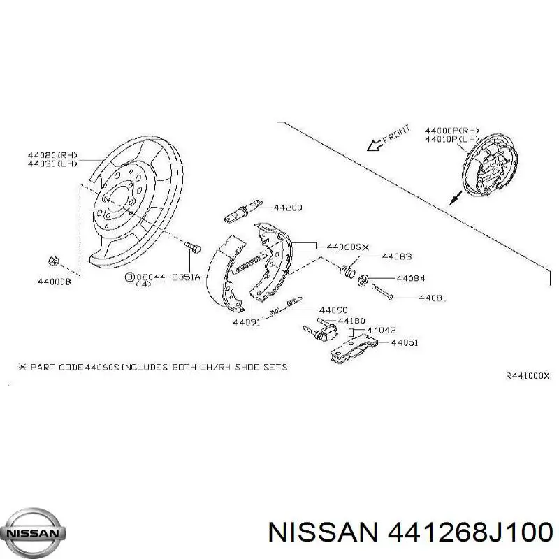 Émbolo, pinza del freno trasera 441268J100 Nissan/Infiniti