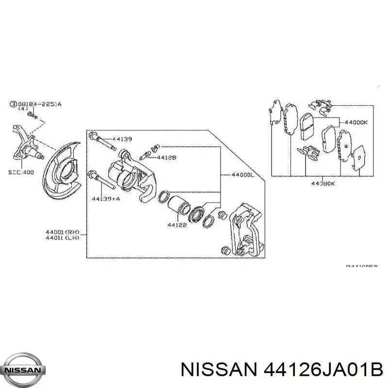Поршень суппорта тормозного заднего на Nissan Altima L33 