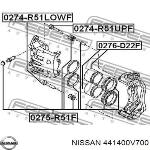 441390V700 Nissan/Infiniti Направляющая суппорта переднего верхняя