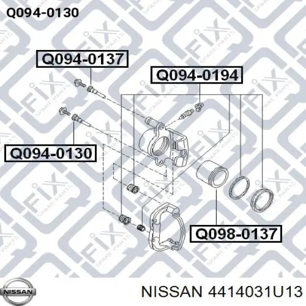 Ремкомплект переднего тормозного суппорта Ниссан Верса SC11X (Nissan Versa)