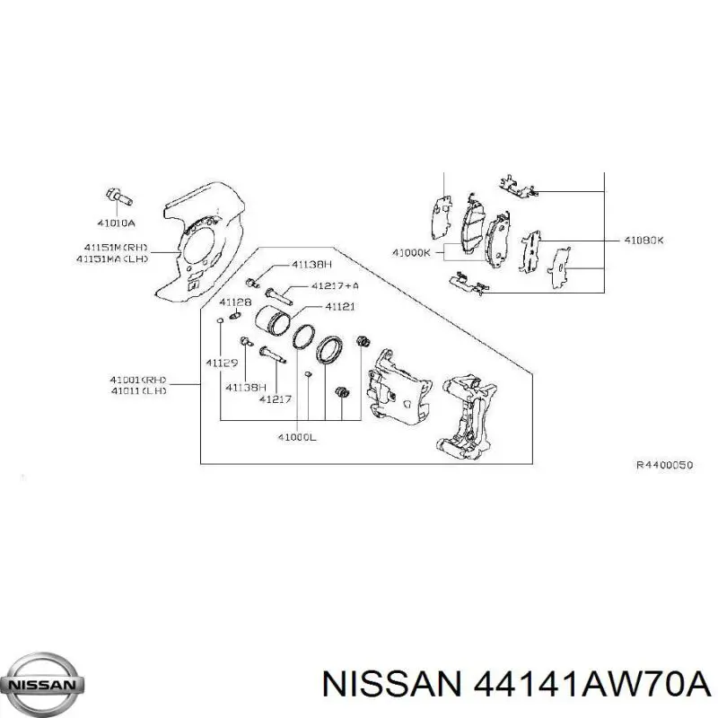 Болт суппорта Nissan/Infiniti 44141AW70A