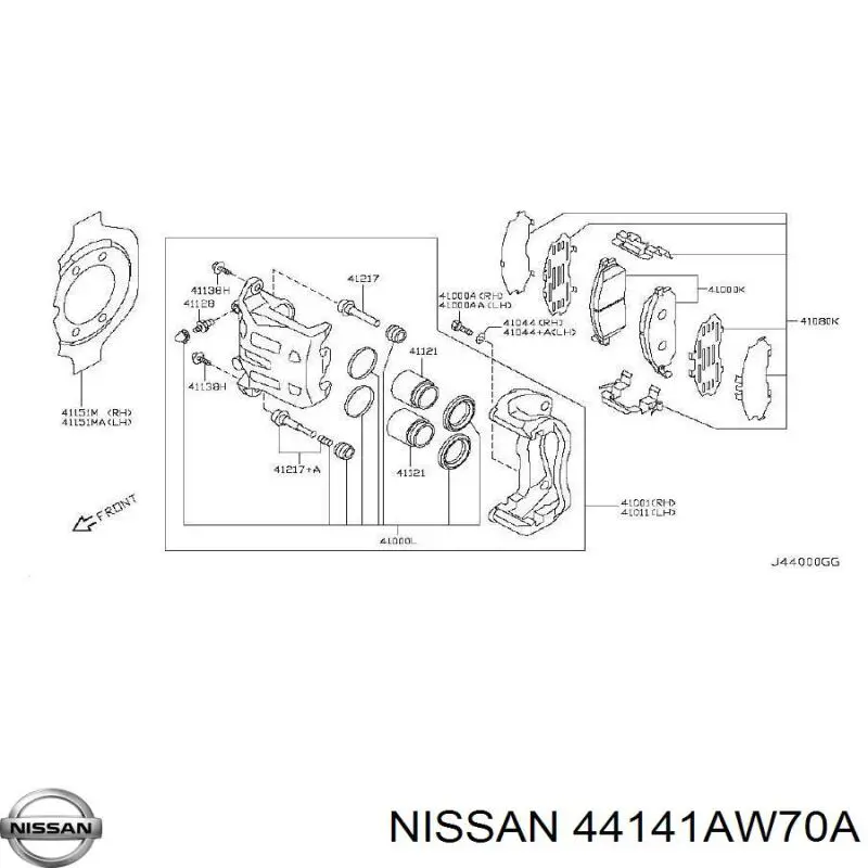 Tornillo de pinza de freno 44141AW70A Nissan