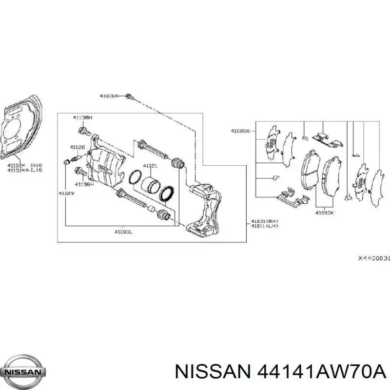 Купить 44141AW70A Nissan/Infiniti Болт тормозного суппорта