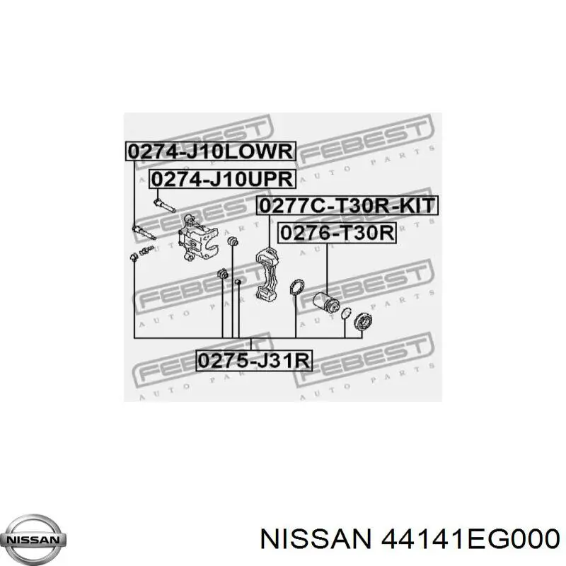 44141EG000 Nissan направляющая суппорта заднего верхняя