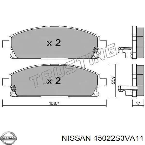 45022S3VA11 Nissan передние тормозные колодки