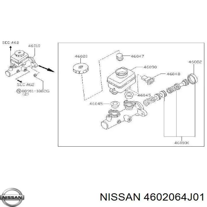 Крышка бачка главного тормозного цилиндра Nissan/Infiniti 4602064J01 цена, от 11.06 USD