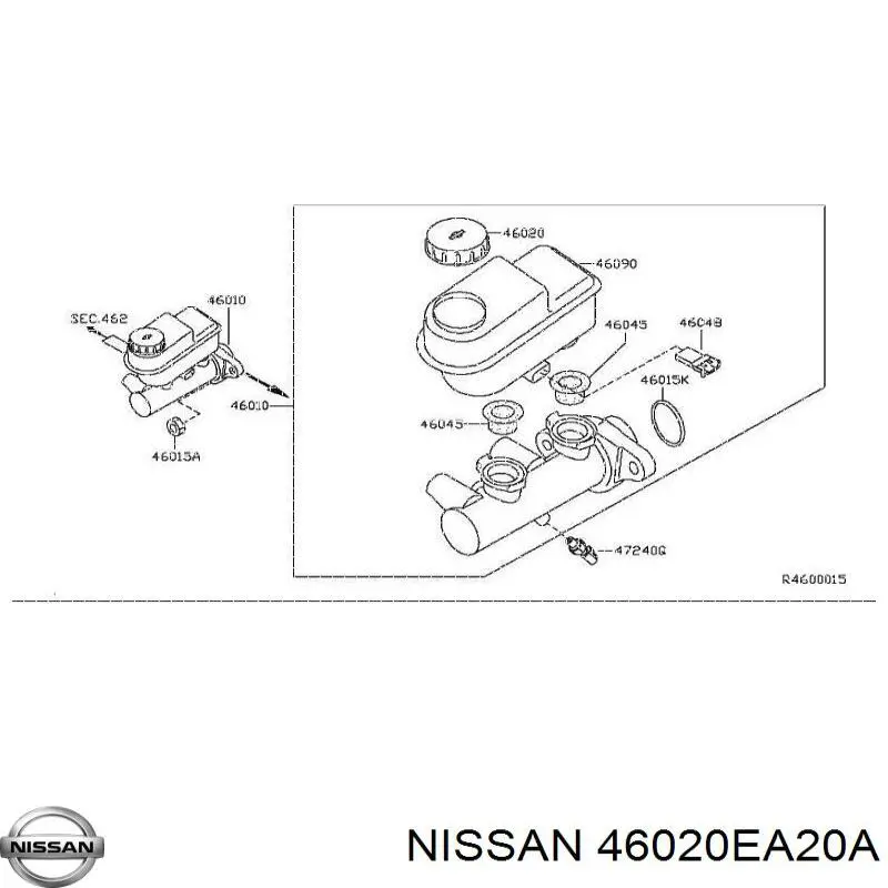 Купить 46020EA20A Nissan/Infiniti Крышка бачка главного тормозного цилиндра