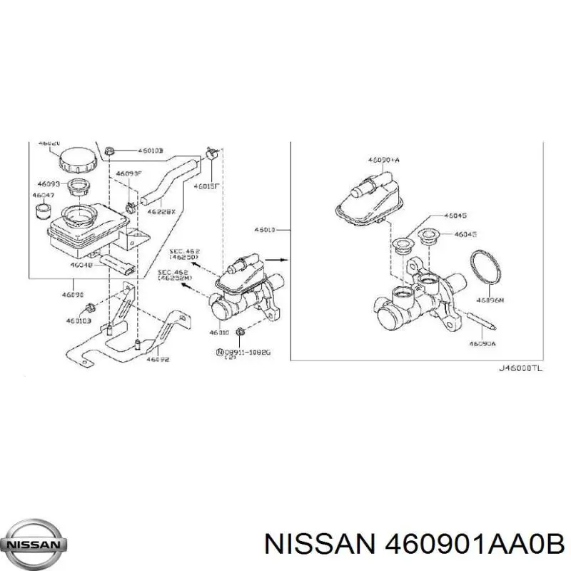 Бачок главного тормозного цилиндра на Nissan Murano  Z51