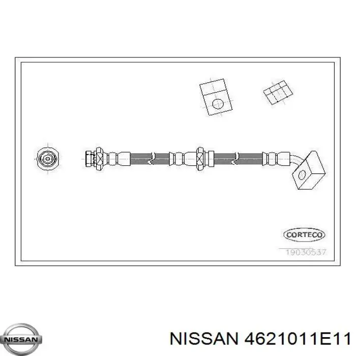 Шланг тормозной на Nissan Bluebird T72 , T12