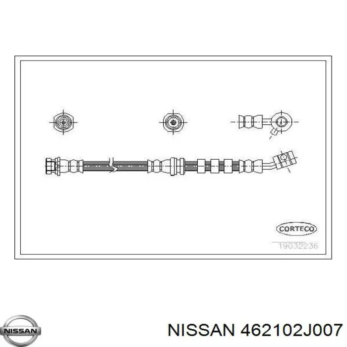462102J007 Nissan/Infiniti Шланг тормозной передний правый