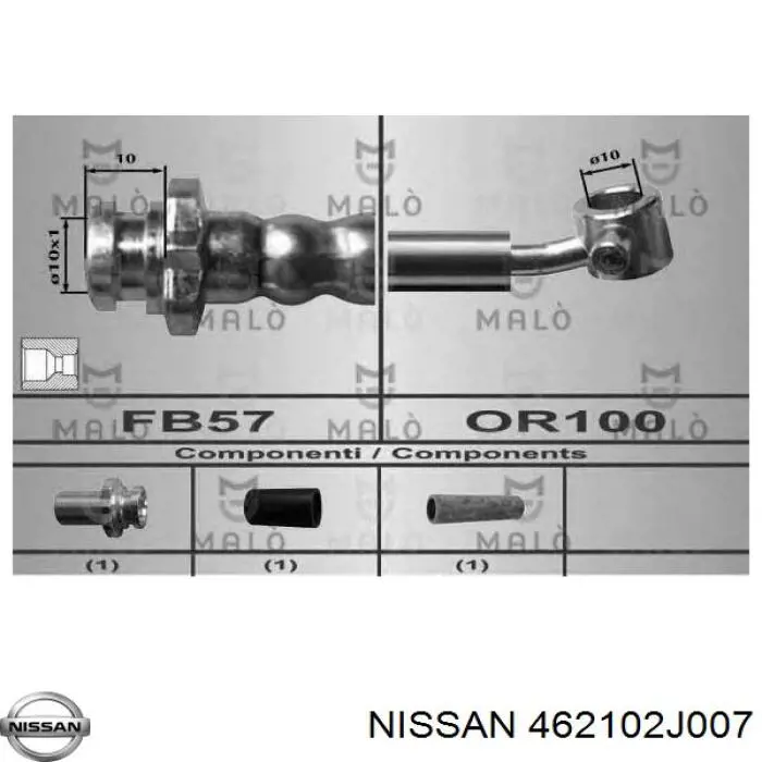 Тормозной шланг Nissan/Infiniti 462102J007 цена, от 13.55 USD