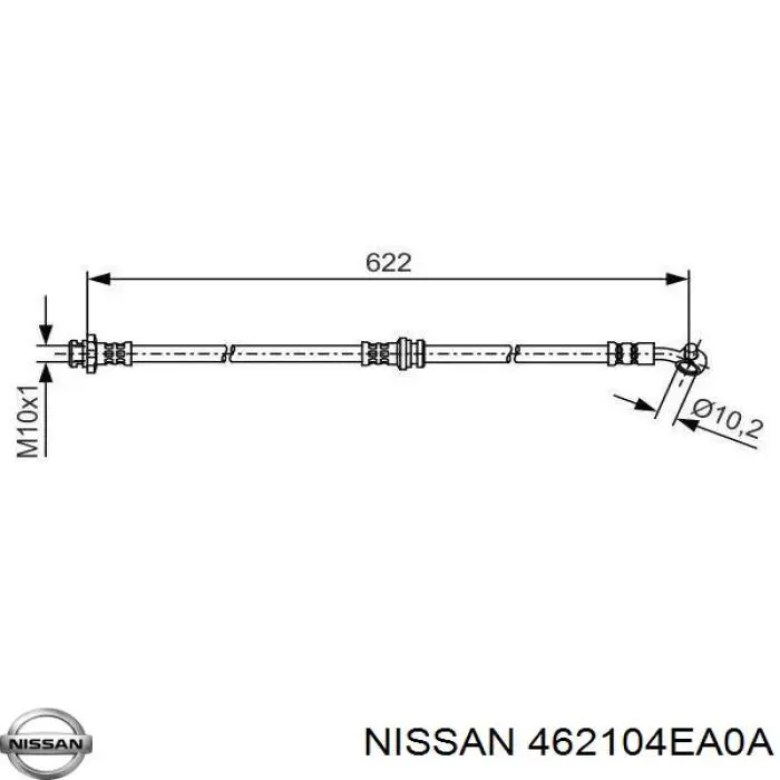 Тормозной шланг Nissan/Infiniti 462104EA0A цена, от 24.41 USD