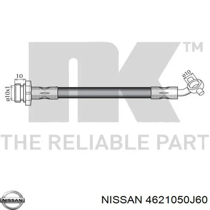 Шланг тормозной передний правый Nissan 4621050J60