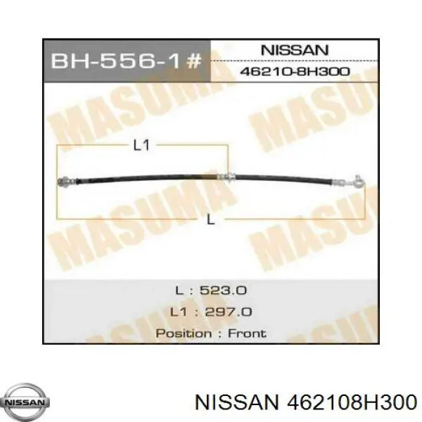 Купить 462108H300 Nissan/Infiniti Шланг тормозной передний, правый
