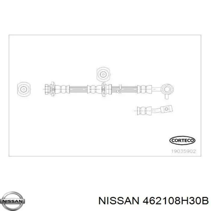 Шланг тормозной передний левый Nissan 462108H30B