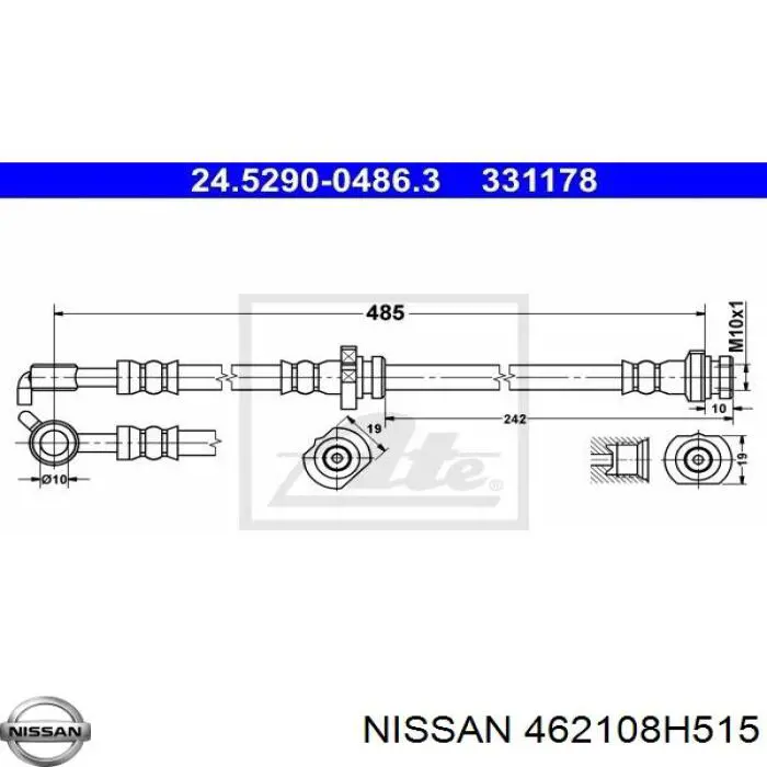 Шланг тормозной задний, левый Quick Brake 50824 цена, от 20.92 USD