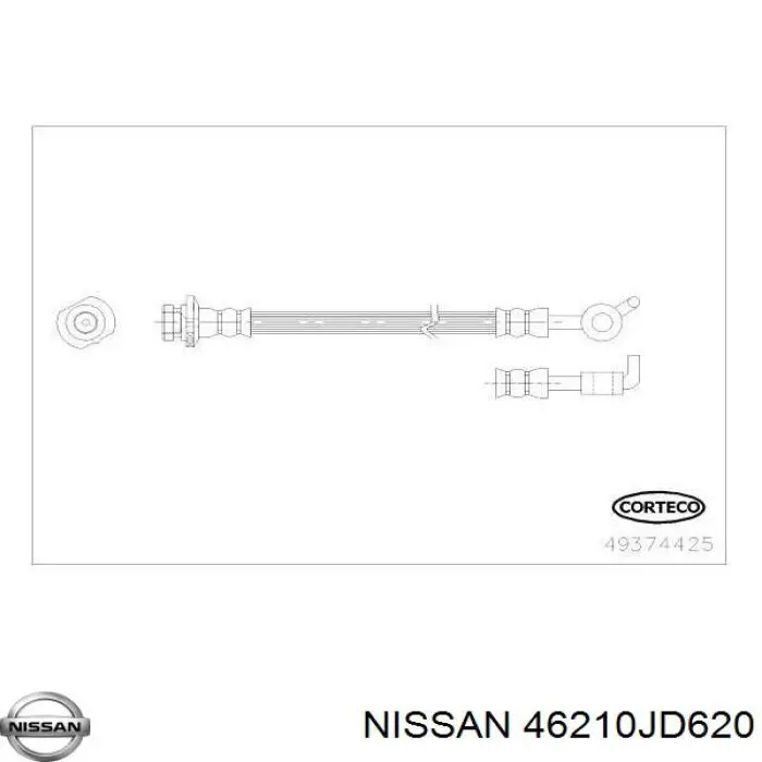 46210JD620 Nissan шланг тормозной задний левый