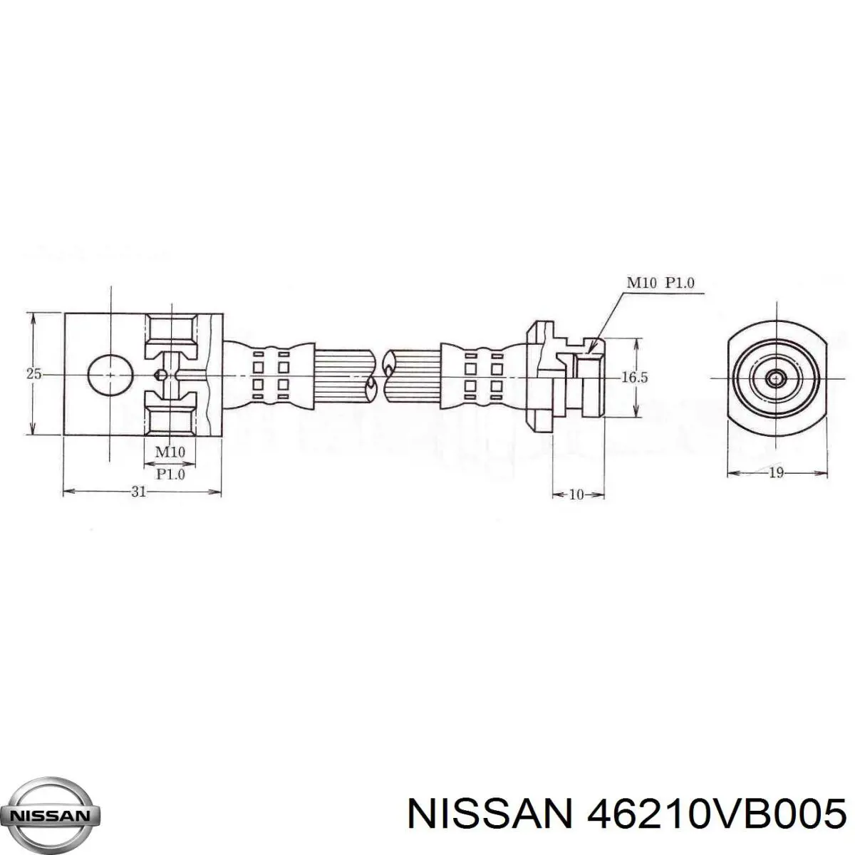 46210VB005 Nissan/Infiniti Гибкая тормозная трубка задняя