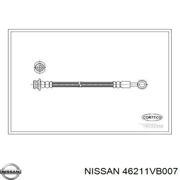 Шланг тормозной передний, левый Nissan/Infiniti 46211VB007 цена, от 18.36 USD