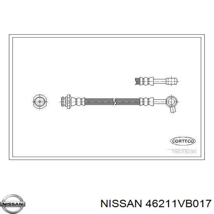 46211VB017 Nissan шланг тормозной передний левый
