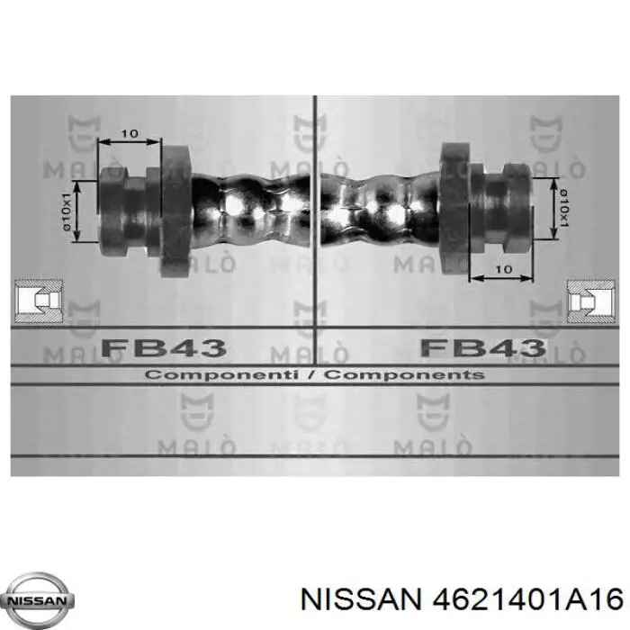 4621450J00 Nissan шланг тормозной задний