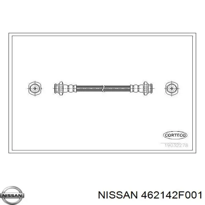 462142F001 Nissan шланг тормозной задний