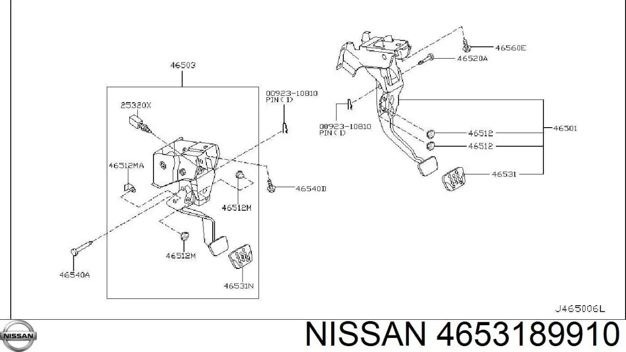 4653189910 Nissan накладка педали сцепления