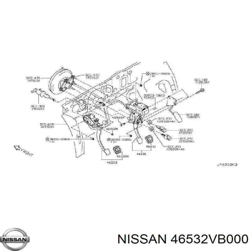  46532VB000 Nissan