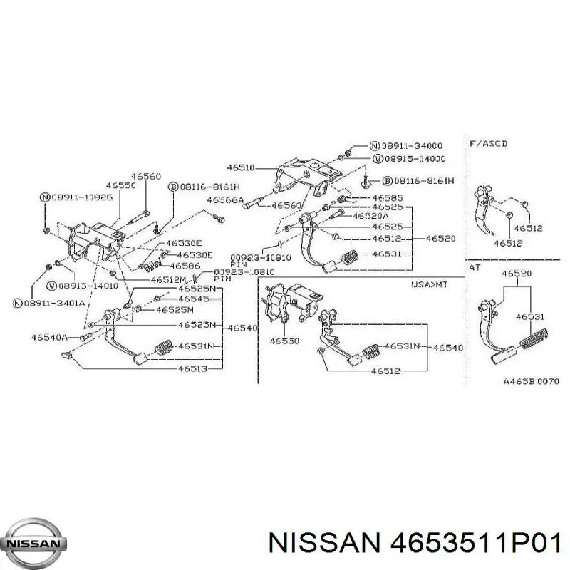  Nissan/Infiniti 4653511P01 цена, от  