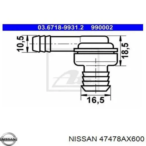  Nissan/Infiniti 47478AX600 цена, от 9.17 USD