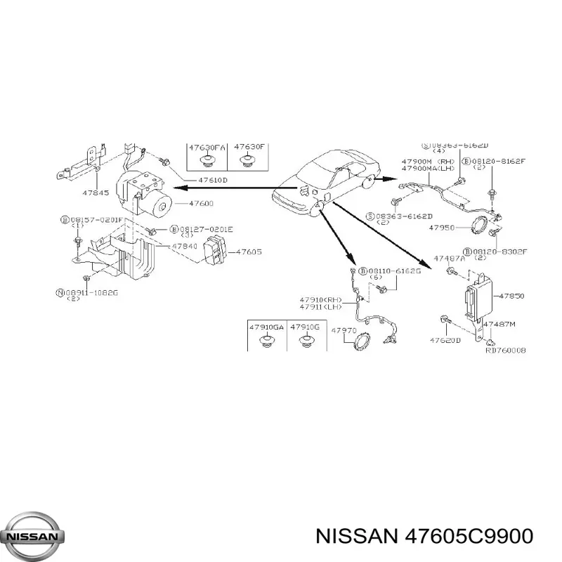 Купить 47605C9900 Nissan/Infiniti Реле АБС (ABS)