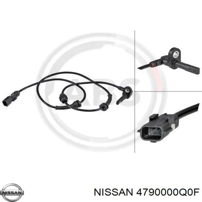 4790000Q0F Nissan sensor dianteiro de abs