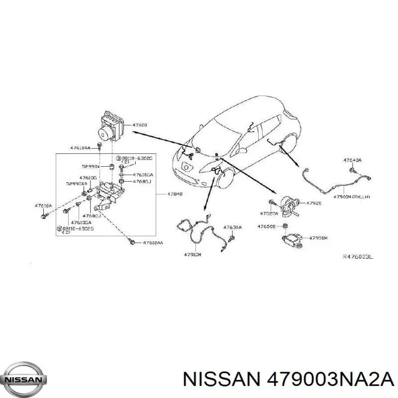 479003NA2A Nissan датчик абс (abs задний)