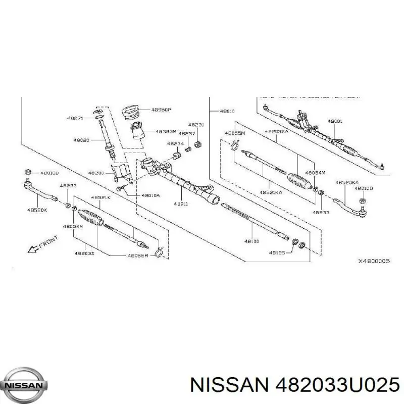 Fuelle, dirección 482033U025 Nissan/Infiniti