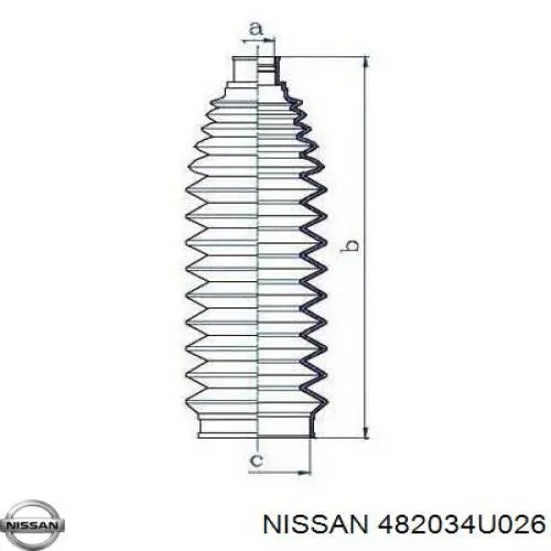 Пыльник рулевой рейки 482034U026 Nissan