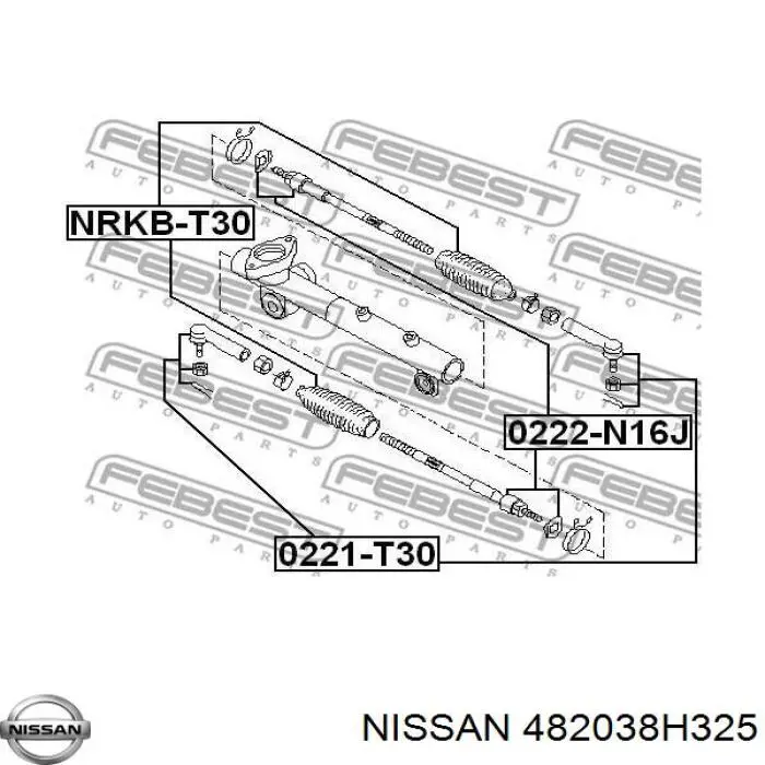 482038H325 Nissan пыльник рулевой рейки
