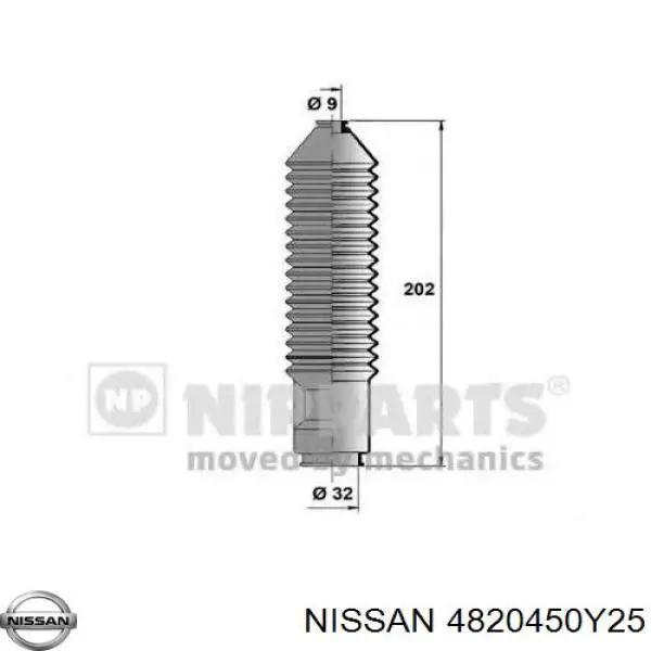 4820450Y00 Nissan пыльник рулевого механизма (рейки правый)