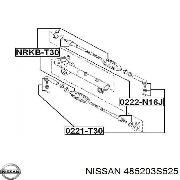 Рулевой наконечник Nissan/Infiniti 485203S525 цена, от 11.20 USD