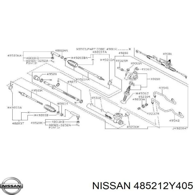 485212Y405 Nissan рулевая тяга