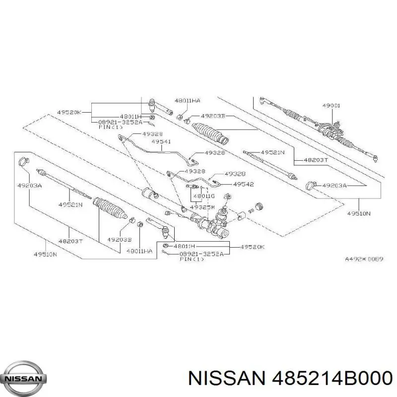 Рулевая тяга 485214B000 Nissan