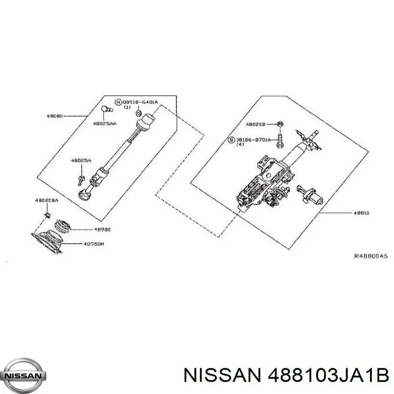 488103JA1A Nissan/Infiniti Колонка рулевого управления