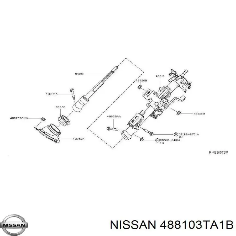 488103TA1B Nissan/Infiniti Колонка рулевого управления