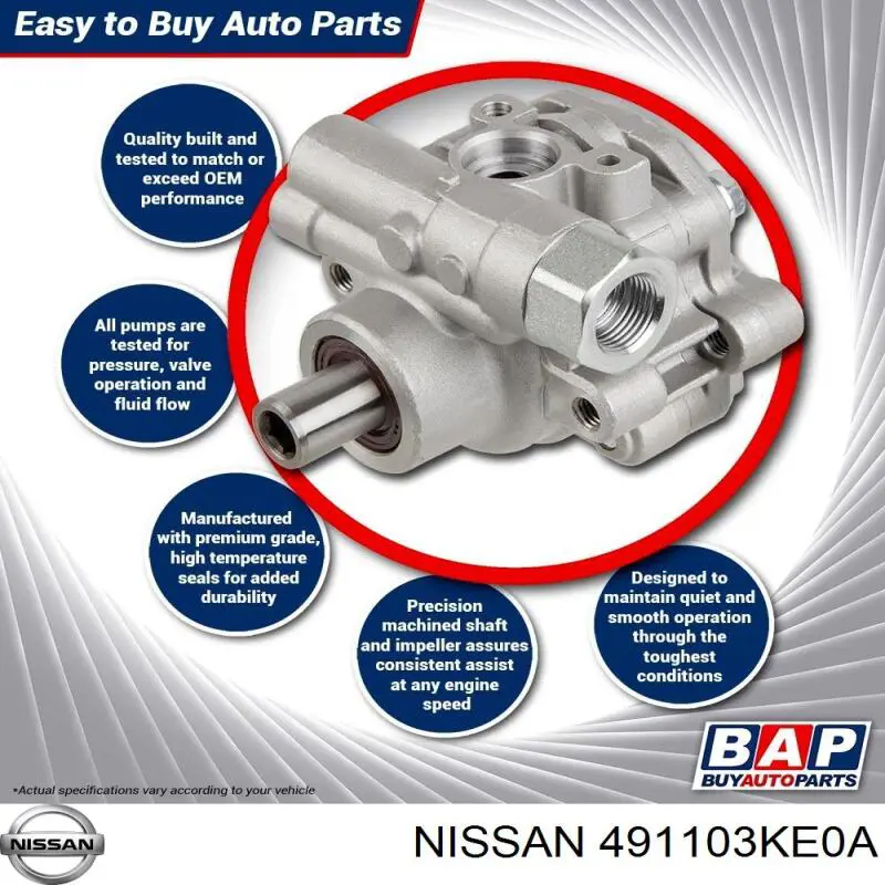 Насос гидравлики Nissan/Infiniti 491103KE0A цена, от 165.25 USD