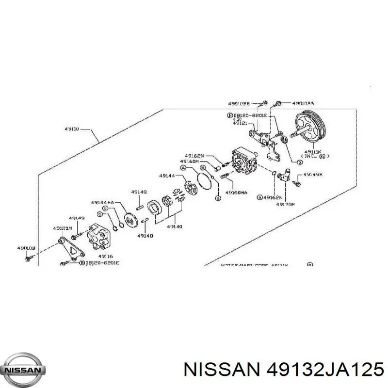 49132JA125 Nissan/Infiniti Шкив насоса гидроусилителя руля